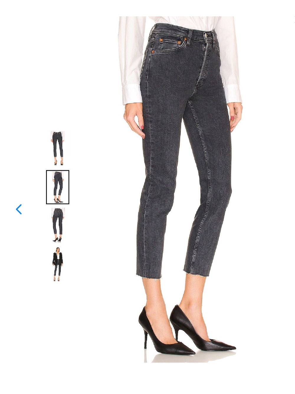 Re/Done Originals 90s High Rise Ankle Crop stone noir black jeans
